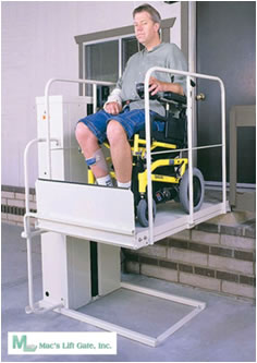 Mac's PL-50 w/ Standard wheelchair elevator lift Platform