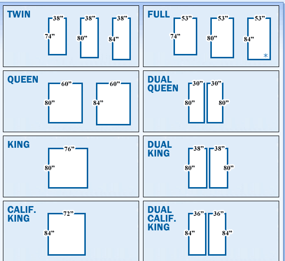 ajustable beds sizes